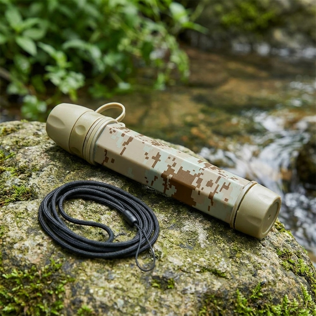 Outdoor water filter straw - Brown
