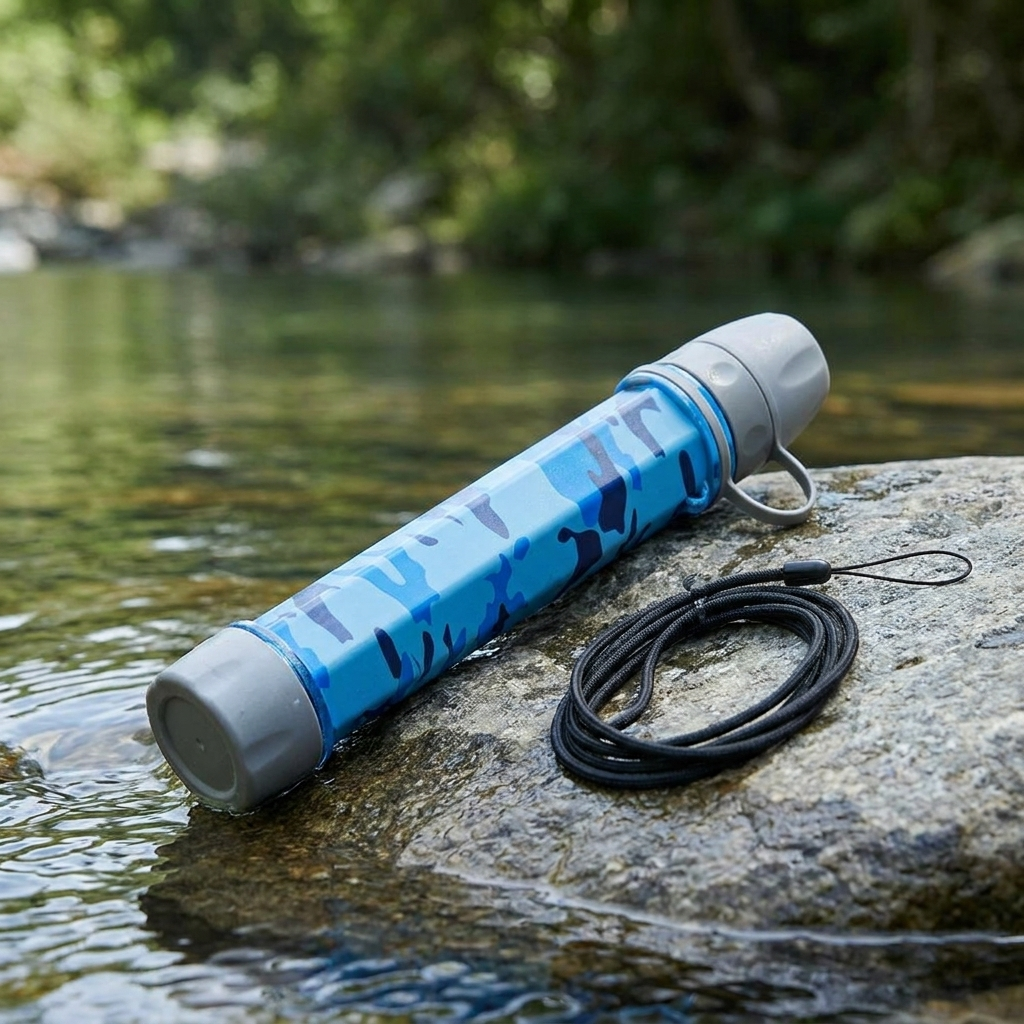 Outdoor water filter straw - Lake Blue