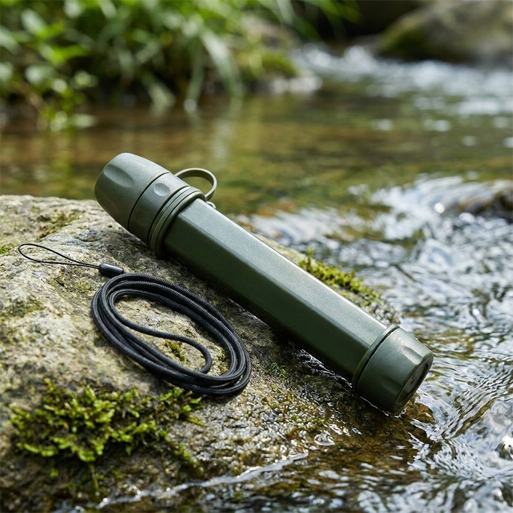 Outdoor water filter straw - Dark Army Green