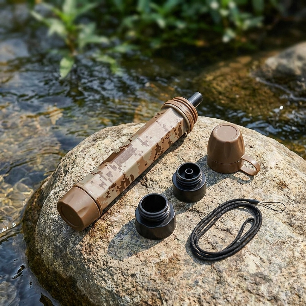 Outdoor water filter straw - Brown Set