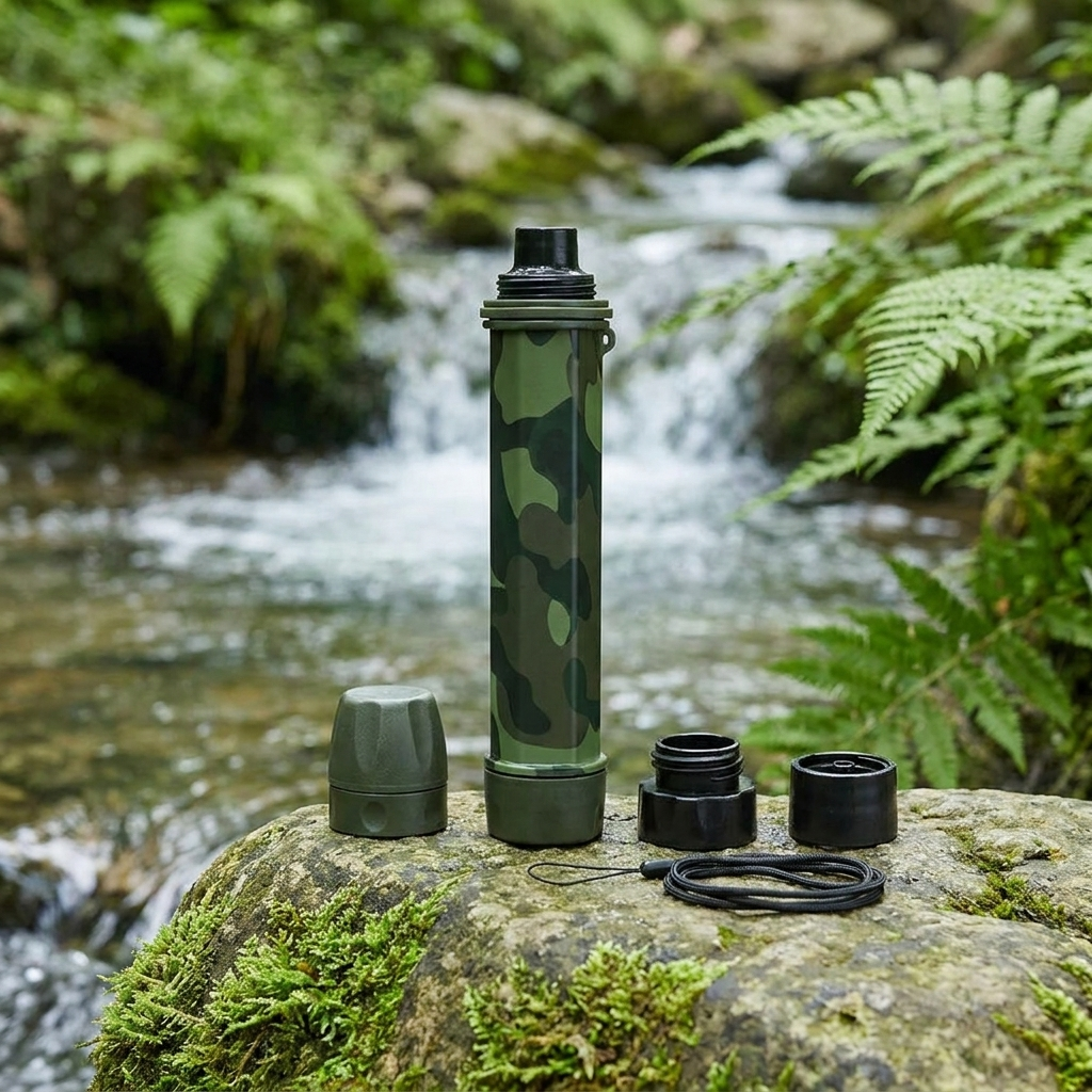 Outdoor water filter straw - Dark Army Green Set