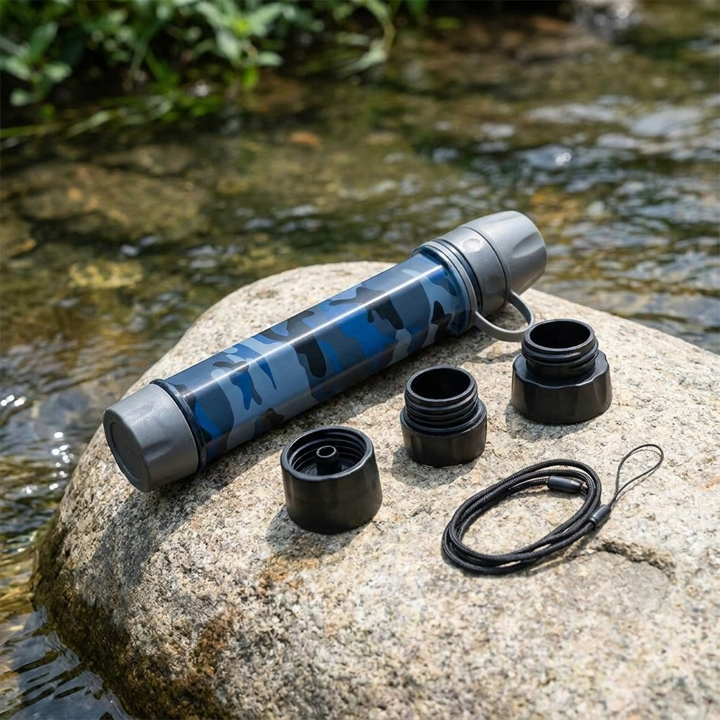 Outdoor water filter straw - Dark Blue Set